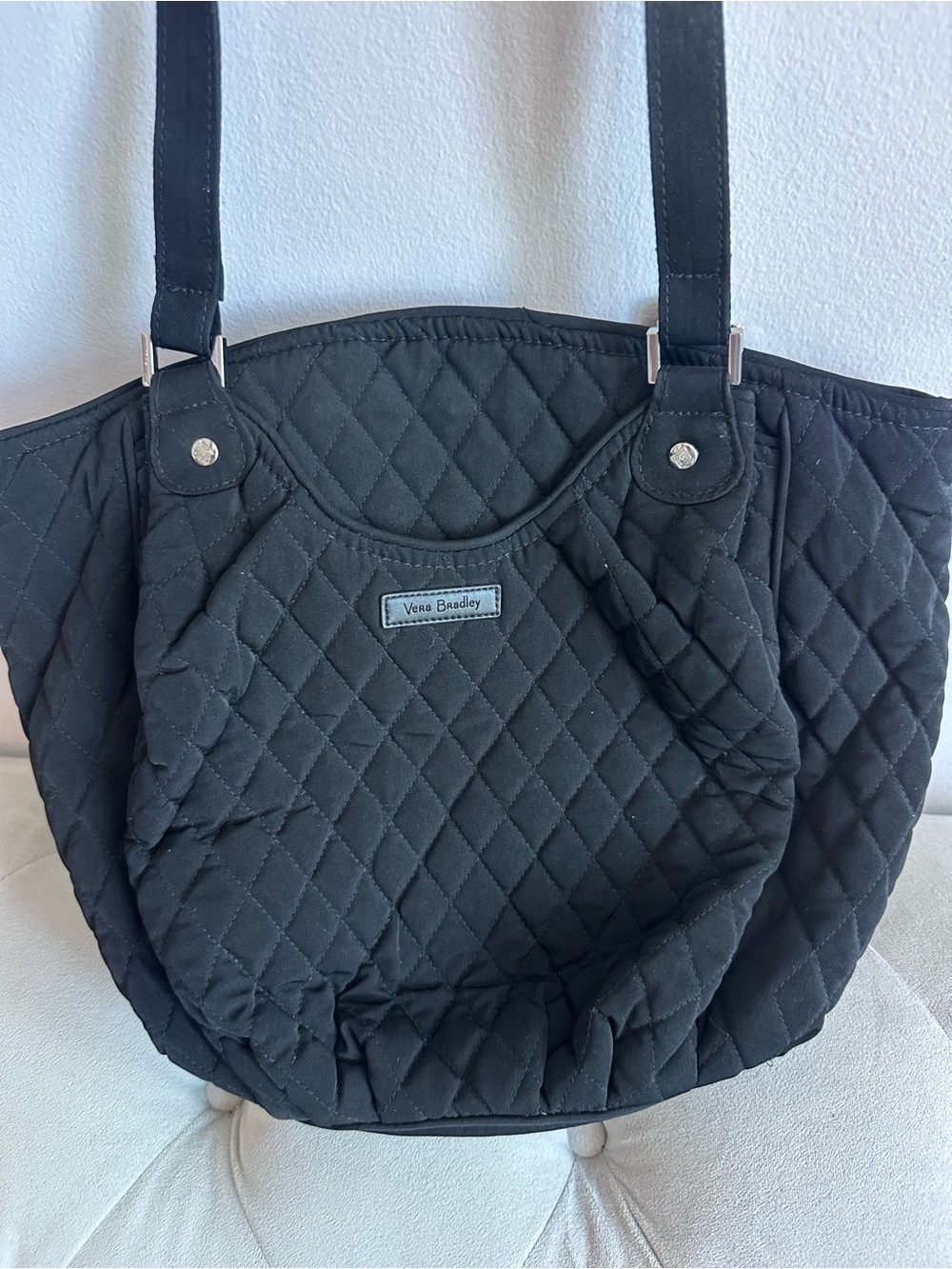 Vera Bradley Black Quilted Shoulder Tote